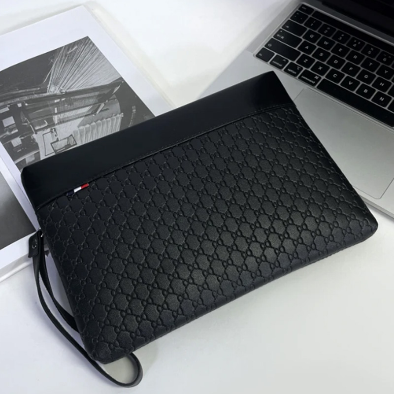 Leather Work Bag Men - Designer Business Bag Leather Men Clutch