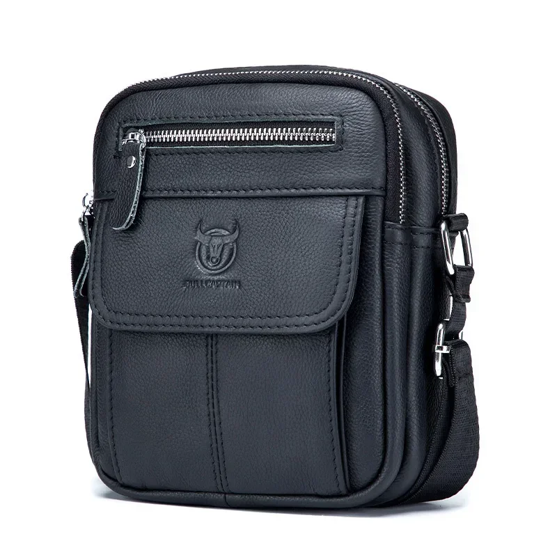 Leather Work Bag Men - Bullcaptain Casual Men's Shoulder Bags Business