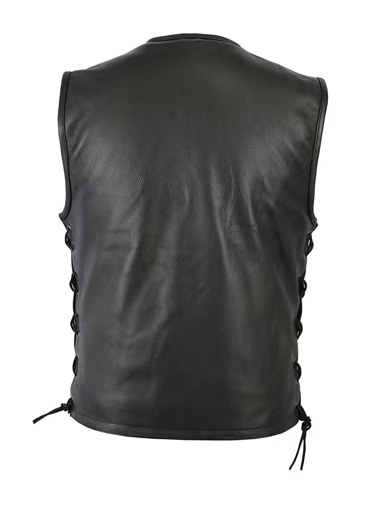 Men Solid Color Vest Motorcycl - Leather Work Vest For Men review and price