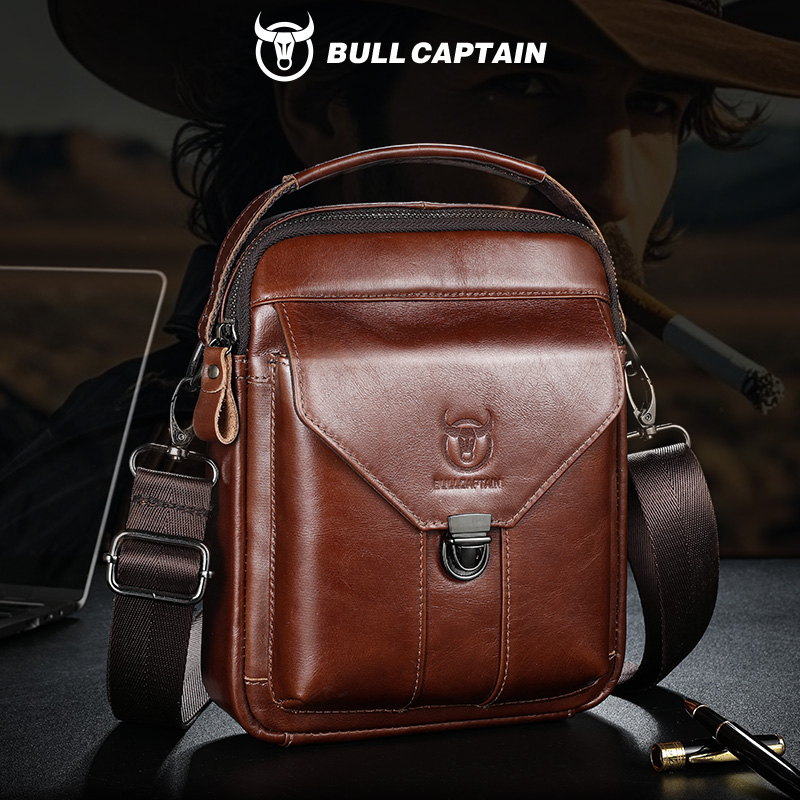 BULLCAPTAIN Mens Leather Messe - Leather Work Bag Men review and price