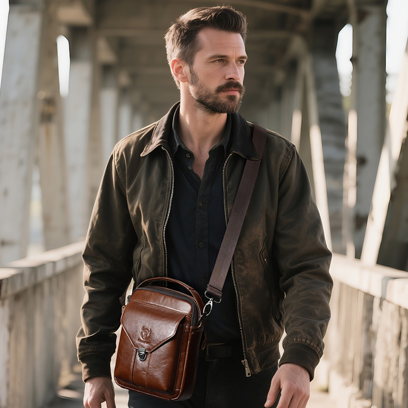 BULLCAPTAIN Mens Leather Messe - Leather Work Bag Men review and price