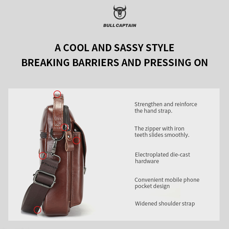 BULLCAPTAIN Mens Leather Messe - Leather Work Bag Men review and price