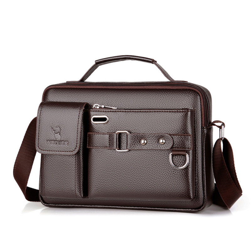 Brand Men Shoulder Bag Pu Leat - Leather Work Bag Men review and price