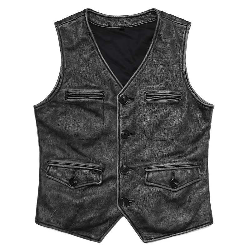 New Gery Vintage Genuine Leath - Leather Work Vest For Men review and price