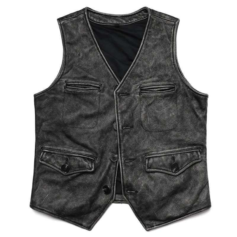 New Gery Vintage Genuine Leath - Leather Work Vest For Men review and price
