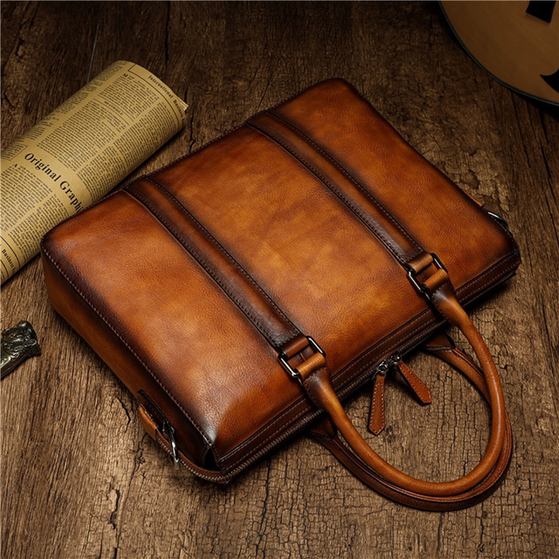 YETTIES Business Top Grain Lea - Leather Work Bag Men review and price