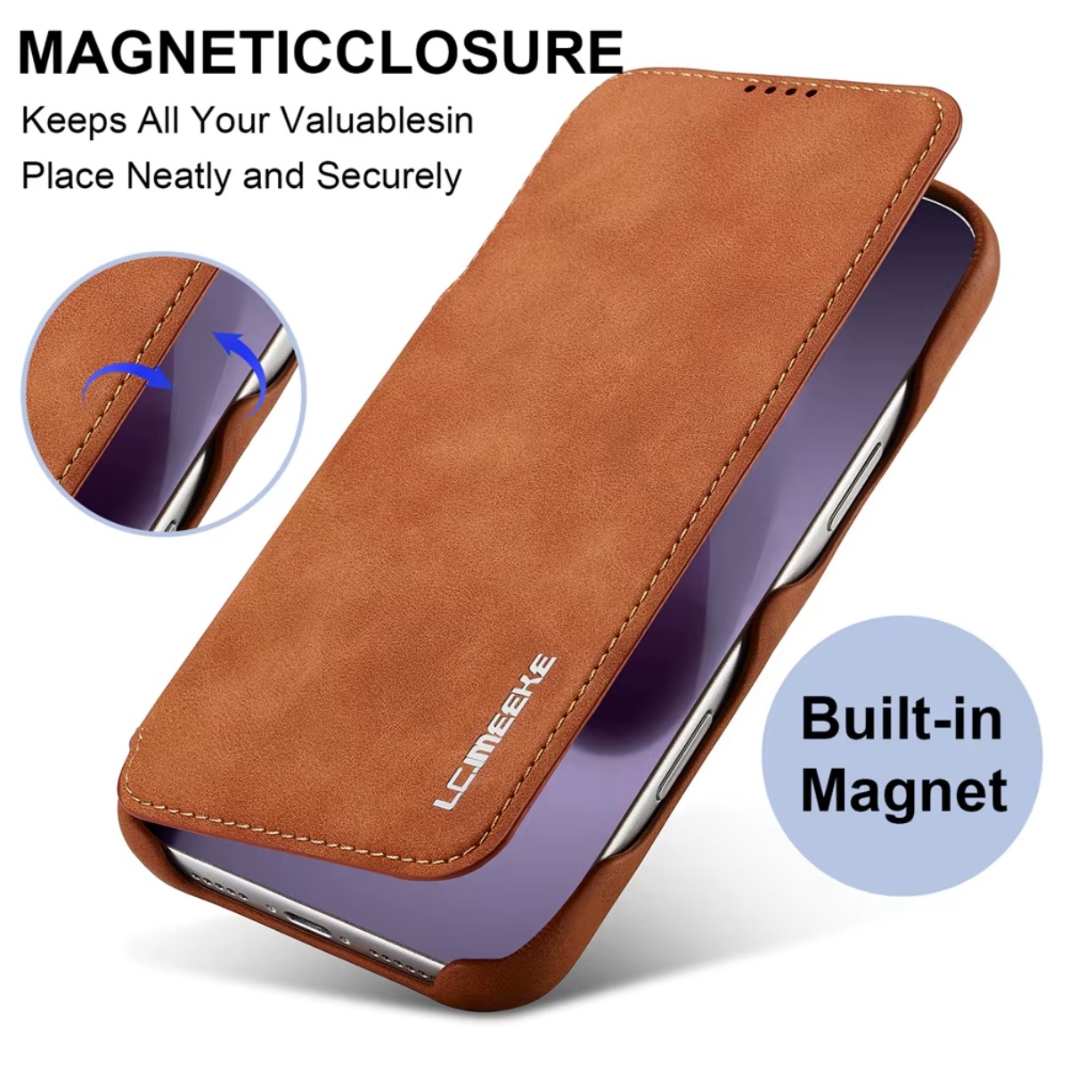 Leather Wallet Magnetic Flip C - Leather X review and price