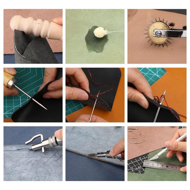 AB08-Leather Working Tools Kit - Leatherwork Beginner Tools review and price