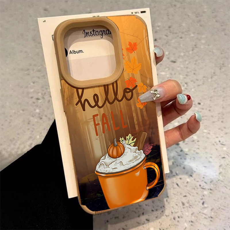 Retro Maple Leaf Fall Coffee P - Leather X review and price