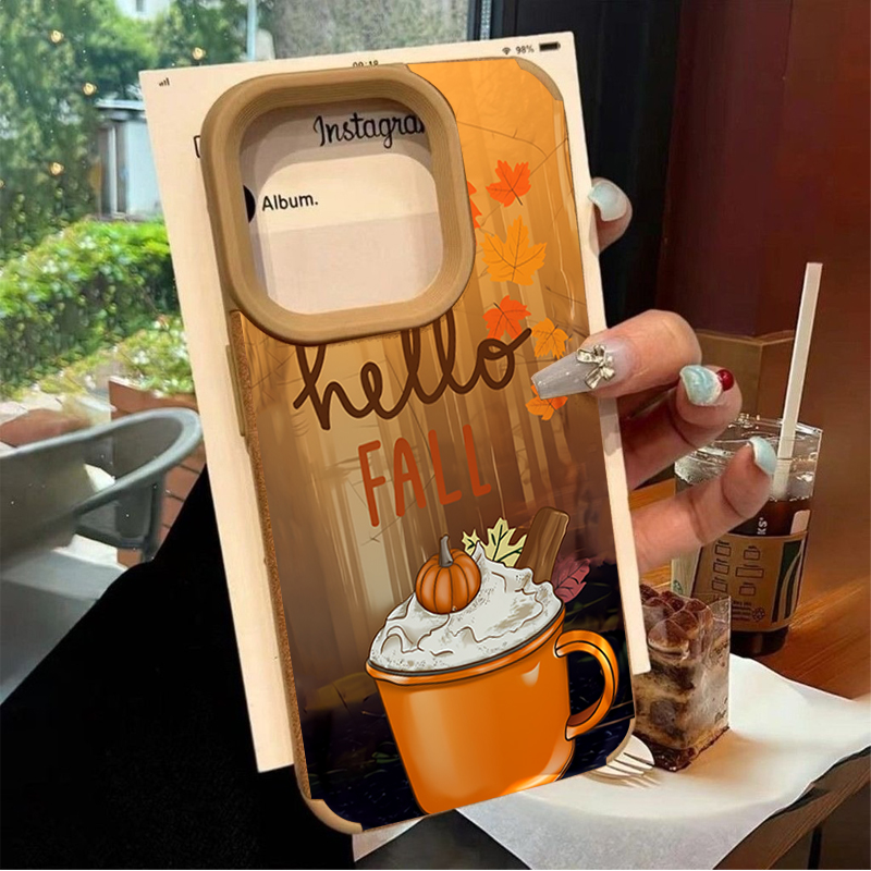 Retro Maple Leaf Fall Coffee P - Leather X review and price