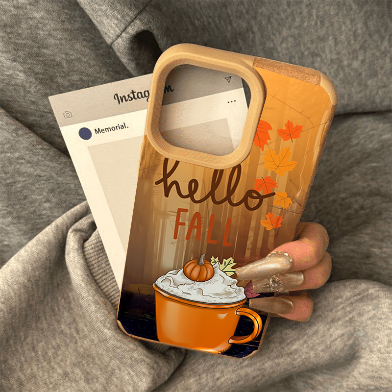 Retro Maple Leaf Fall Coffee P - Leather X review and price