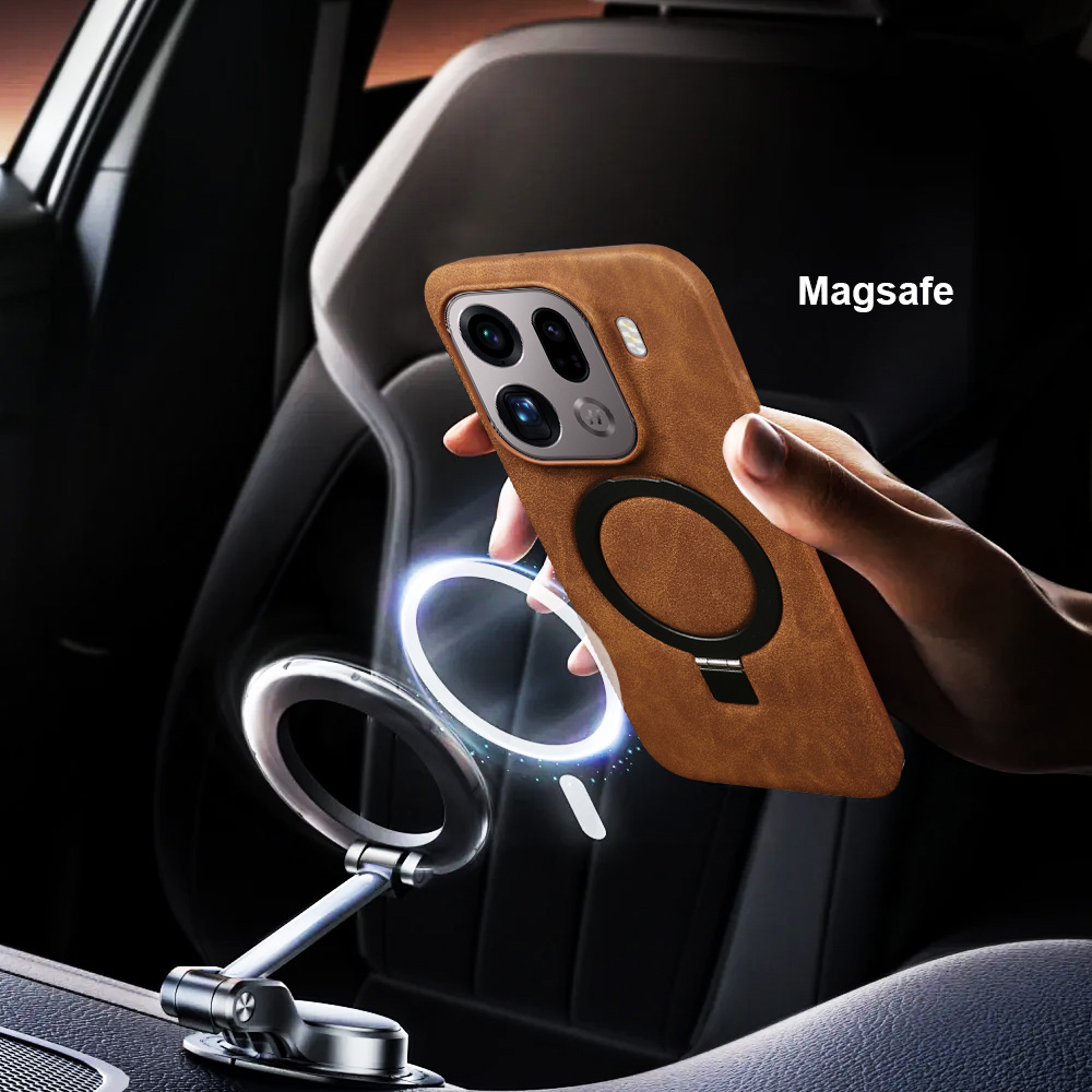 Foldable Magnetic Bracket Ring - Leather X review and price