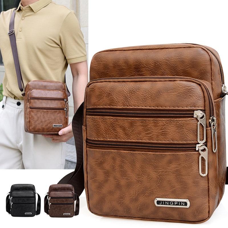 Men's PU Leather Crossbody Sho - Leather Work Bag Men review and price