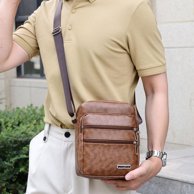 Men's PU Leather Crossbody Sho - Leather Work Bag Men review and price
