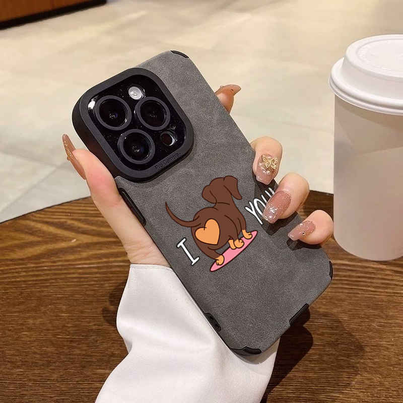 Cute Dachshund Heart Print Pho - Leather X review and price