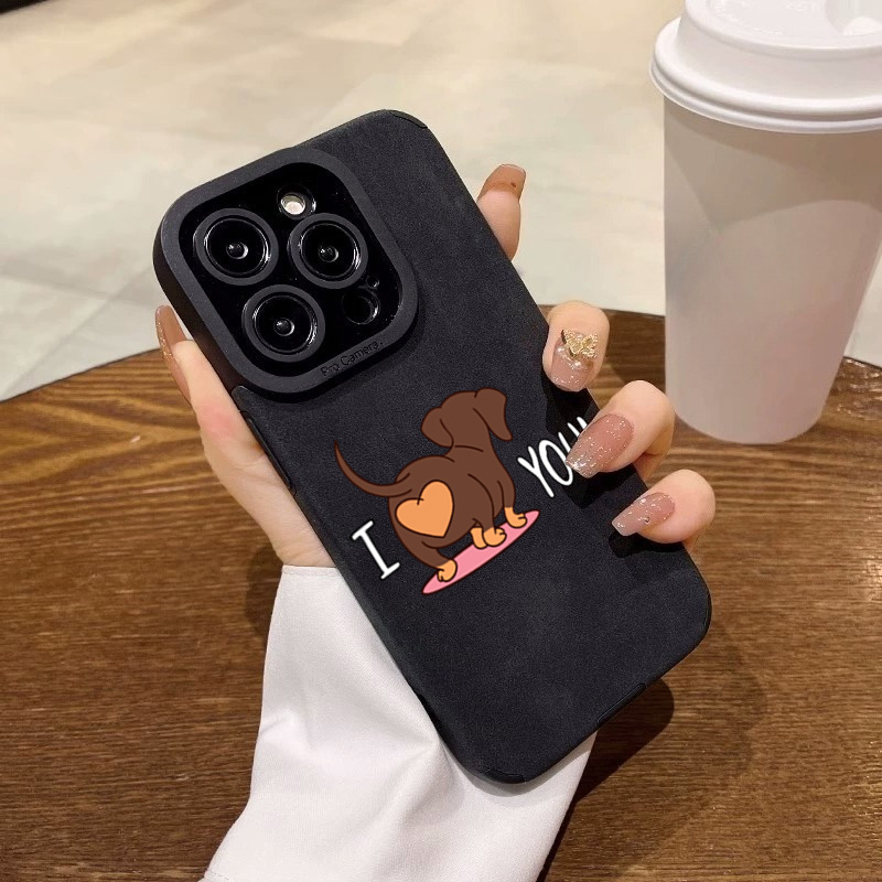 Cute Dachshund Heart Print Pho - Leather X review and price